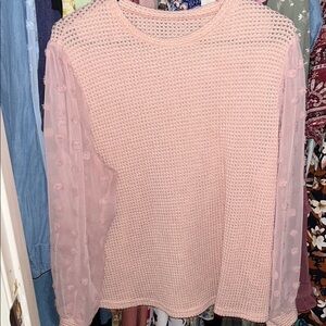 Elegant Pink Crochet Women's Top